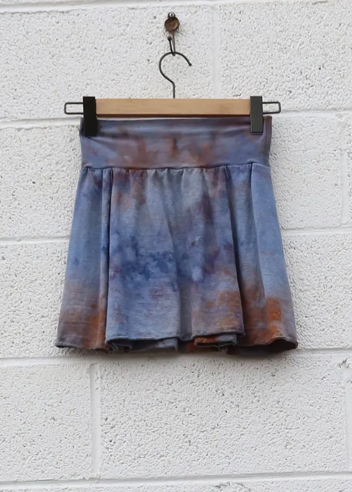 OOAK - Princess Seam Mini Skirt / XS / Light Hemp / Ice Dye (306)