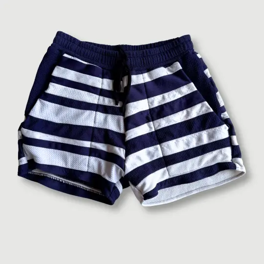 size extra small  - preloved - blue + white striped short short