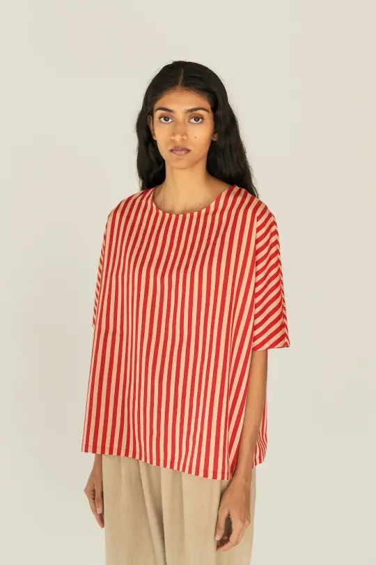 ROSA - RED BEIGE STRIPE