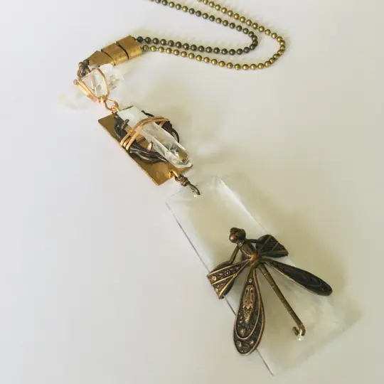 Crystal Dragonfly Statement Necklace