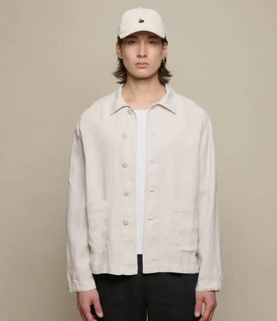 Cropped Worker's Linen Jacket