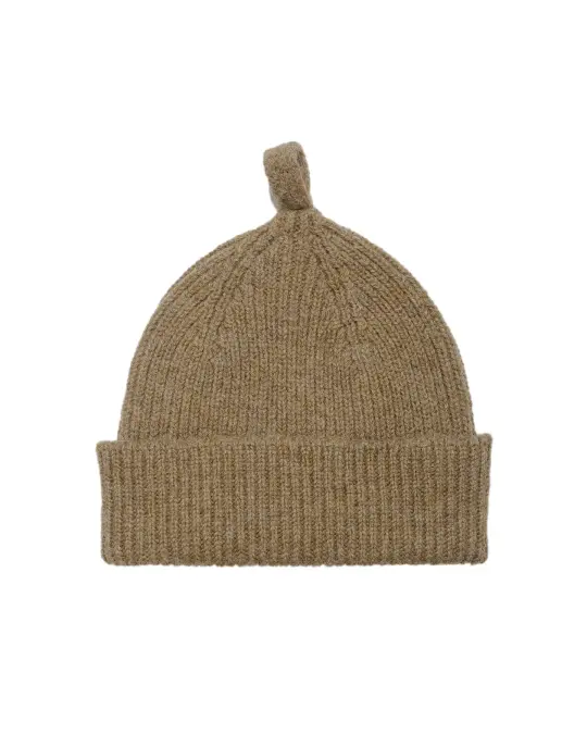 MHL Simple Ribbed Beanie British Wool Olive