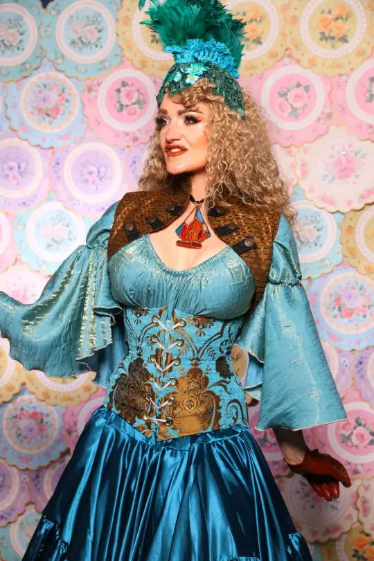 Petite Wench Underbust in Turquoise & Bronze Medallion - The Minerally Mine Collection