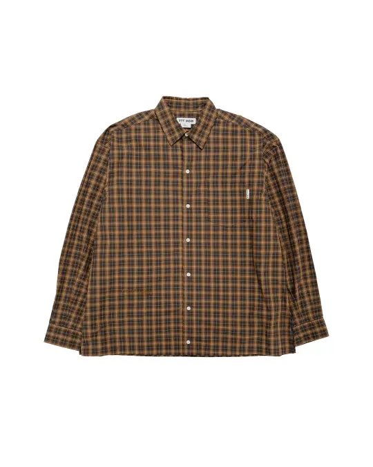 TTT MSW Regular Collar Shirt Brown Check