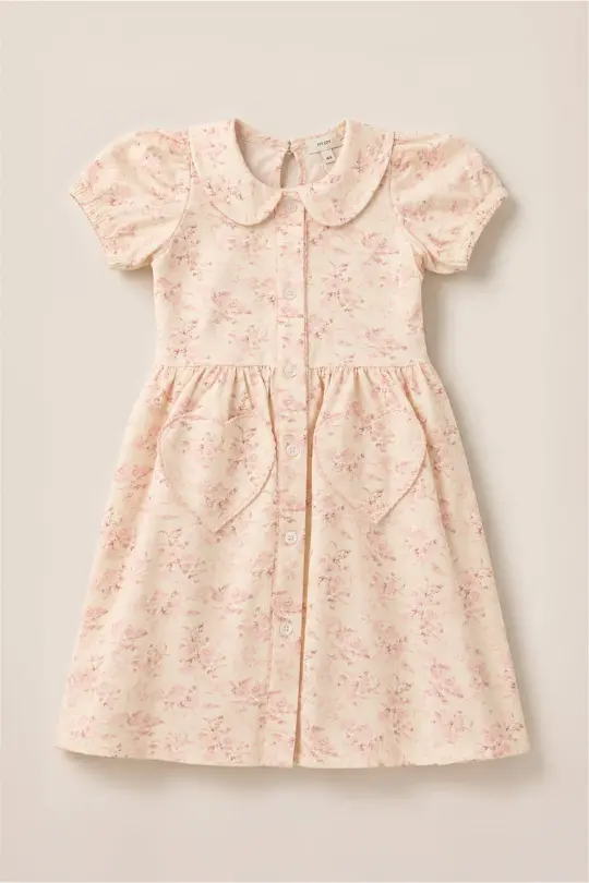 Mini Alayna Play Dress in Banana Creme Aquarelle Fleur