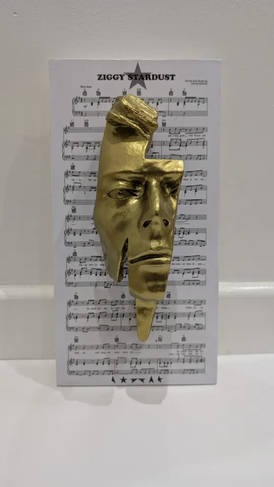 Bright Gold Resin 'Flash' - David Bowie Sculpture