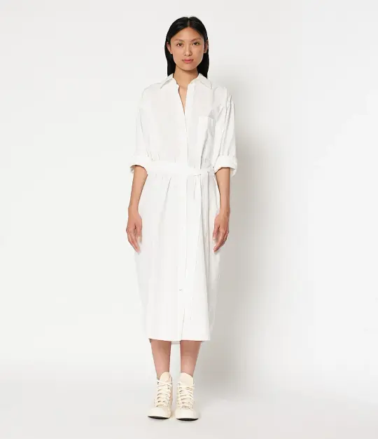 Paper Touch Cotton Poplin Shirt Dress