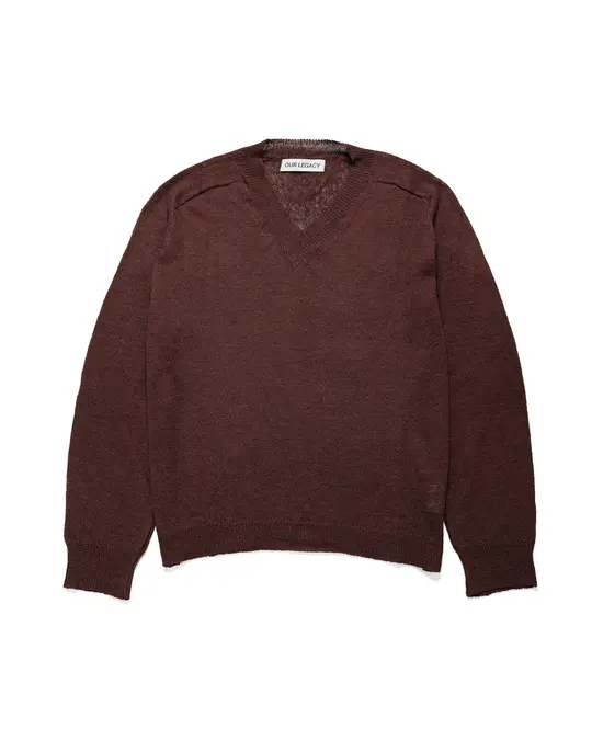 Our Legacy Rue V-Neck Cabernet Cyclone Linen