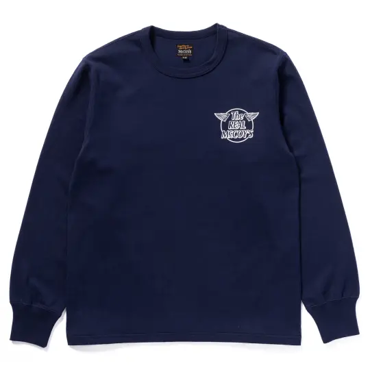 THE REAL McCOY'S LOGO TEE L/S ‘WHITE LOGO’