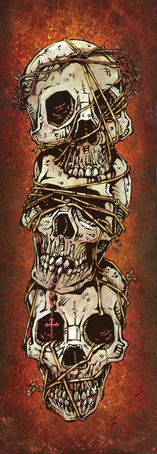 The Ties That Bind Canvas Print - Day of the Dead Family Art by David Lozeau