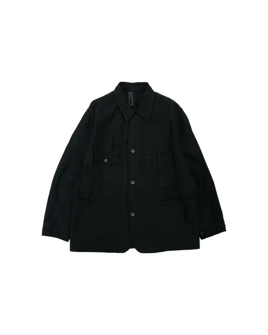 Cohérence Jackson Linen/Cotton Chevron Jacket Black