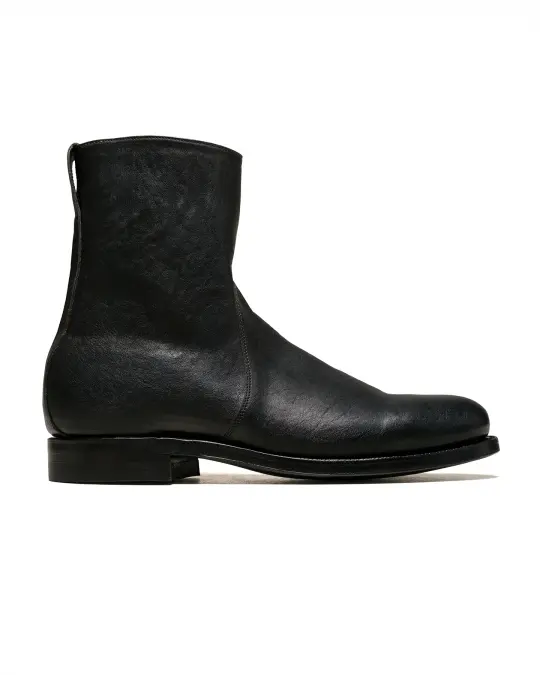 Viberg 2030CH Side Zip Boot Nero Washed Kangaroo