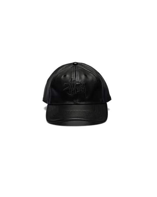Stüssy Leather Basic Stüssy Cap Black