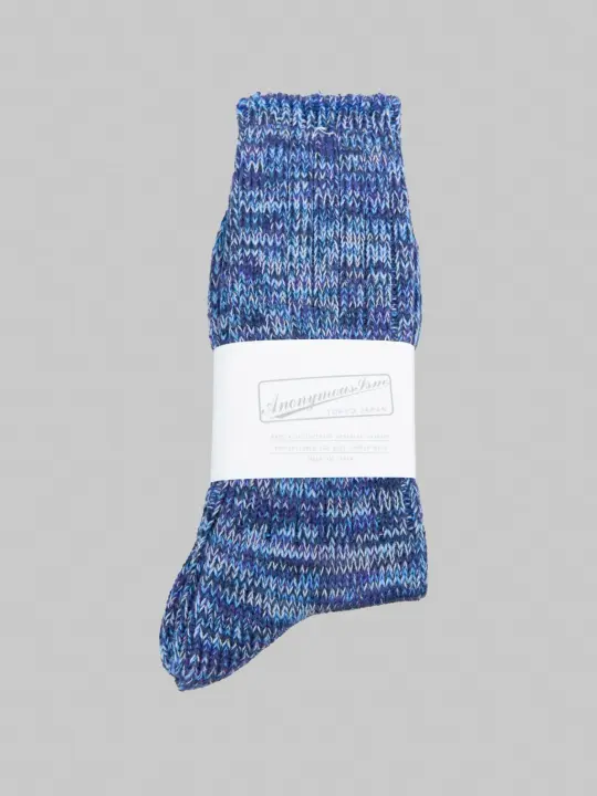 Anonymous Ism 5 Colour Mix Crew Socks Navy