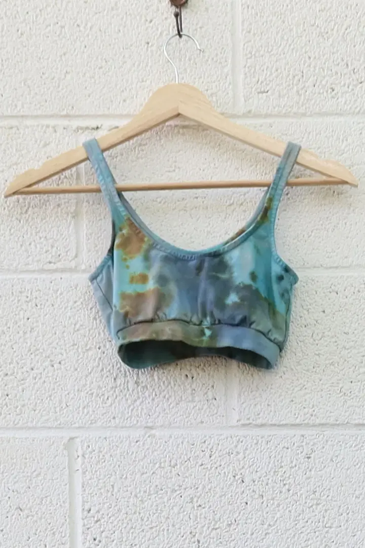 OOAK - Sadhana Banded Bra / XXS / Stretch Organic Cotton / Ice Dye (251)