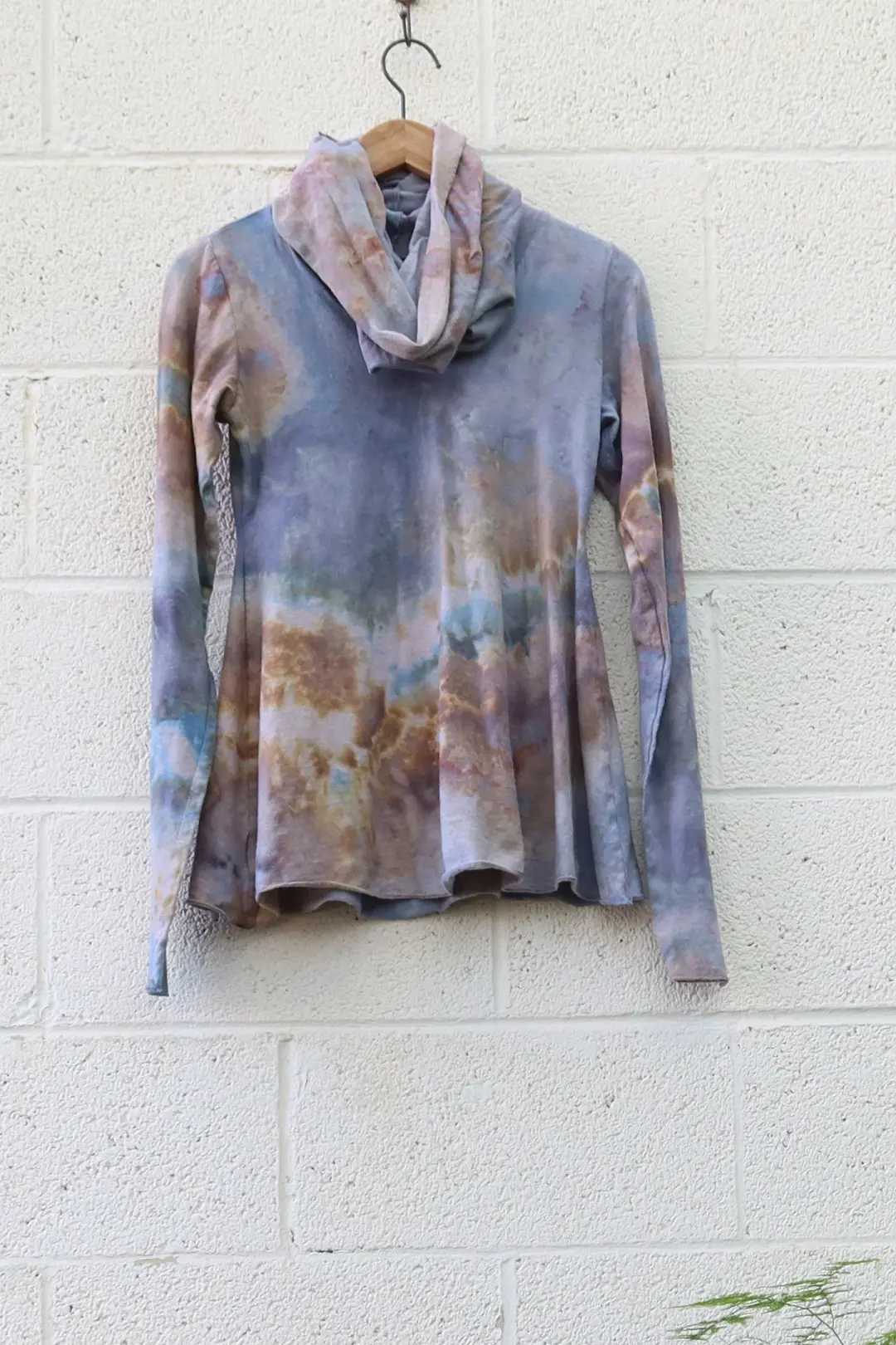 OOAK - Chunky Cowl Babydoll Shirt / S / Light Hemp / Ice Dye (347)