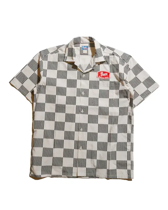 The Real McCoy's BS25002 Buco Striped-Checkered Shirt White/Black