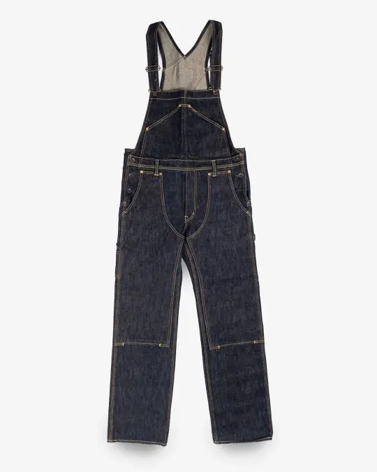 21oz Selvedge Denim Double Knee Overalls - Indigo