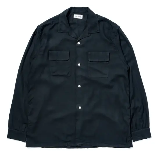 OPEN COLLAR RAYON SHIRT