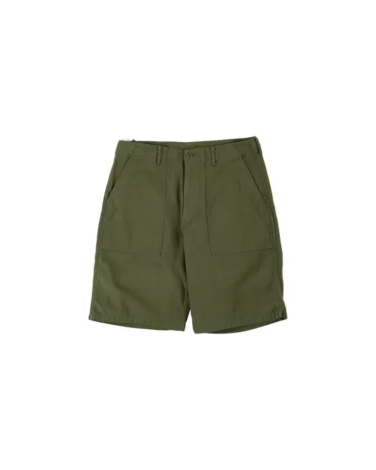 Beams Plus MIL Utility Shorts Reversed Sateen Olive Green