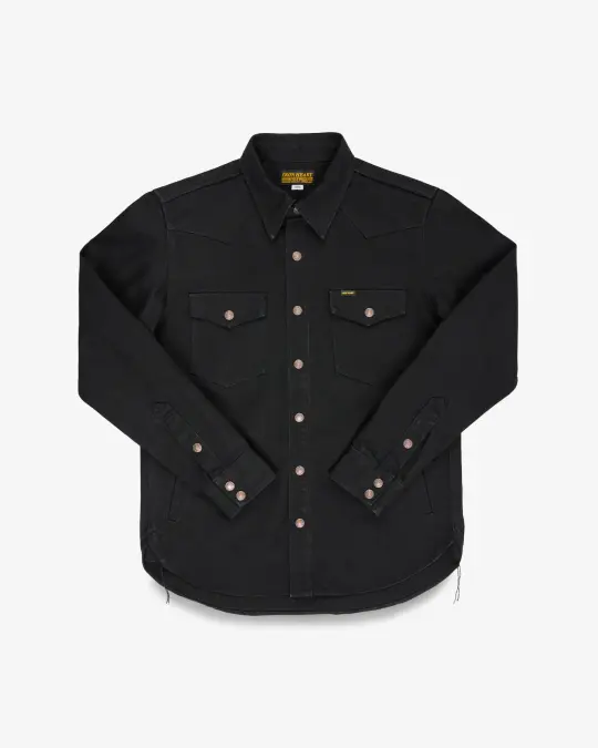 16oz Non-Selvedge Denim CPO Shirt - Superblack (Fades To Grey)