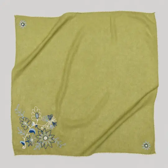 Chainstitch Silk Noil Bandana | Loose Leaf (PRE-ORDER FEBRUARY DELIVERY)