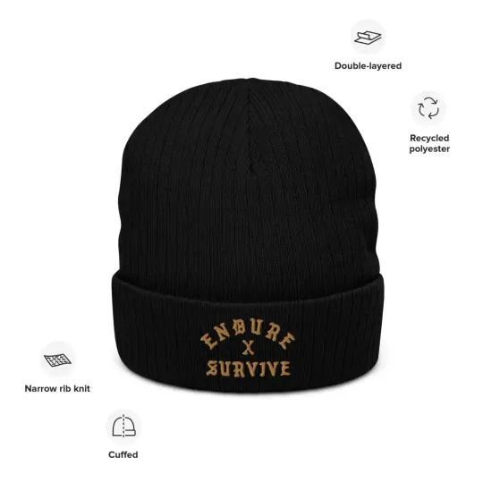 Endure X Survive Ribbed Knit Beanie