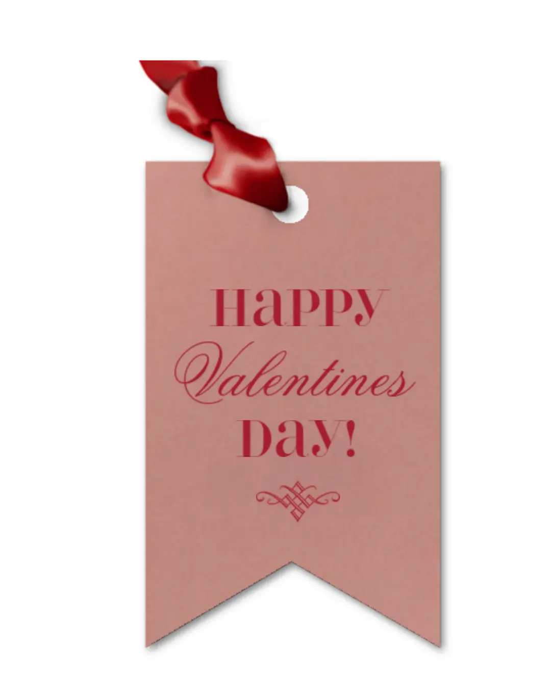 Valentine's Dusty Rose and Cherry Double Point Foil Gift Tag