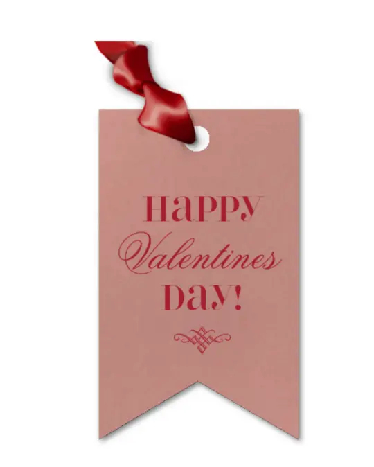 Valentine's Dusty Rose and Cherry Double Point Foil Gift Tag