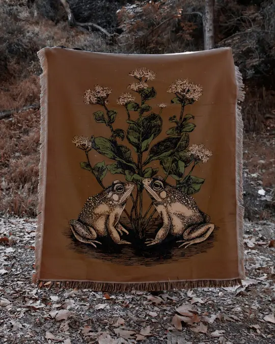 'Coven of Croaks' Woven Tapestry Blanket