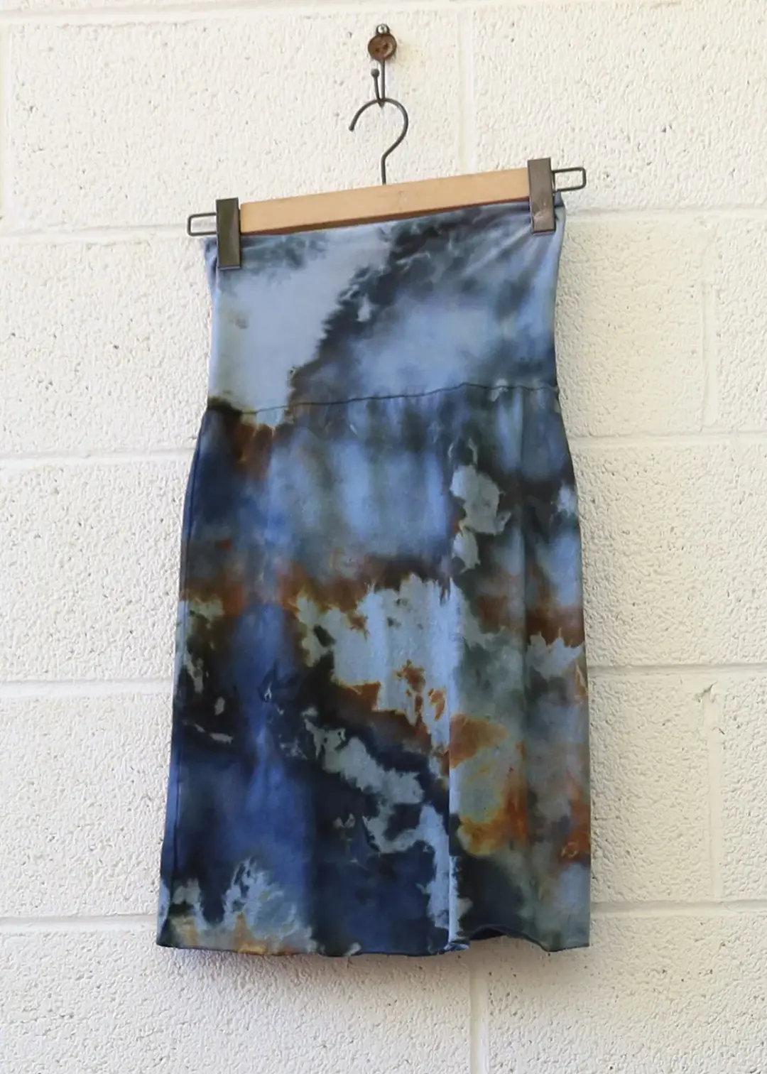 OOAK - Pencil Short Skirt / XS / Med Hemp / Ice Dye (29)