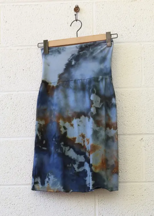 OOAK - Pencil Short Skirt / XS / Med Hemp / Ice Dye (29)