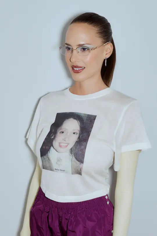 Shelley Duvall Wool Blend Tommy Tee White
