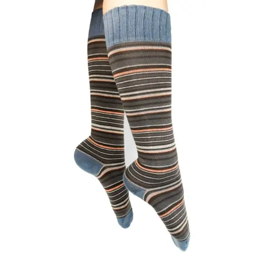 Multi Stripe Knee High Sock - Truffle