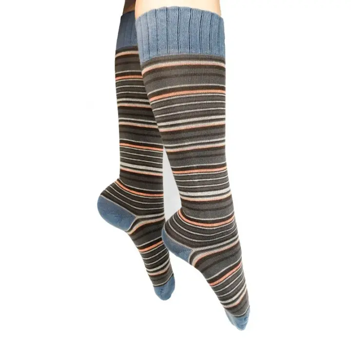 Multi Stripe Knee High Sock - Truffle
