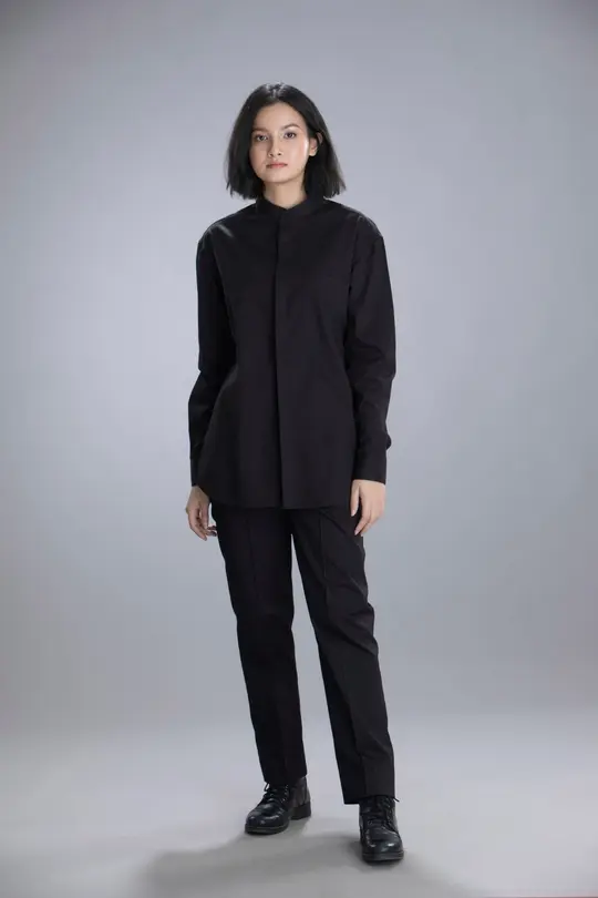 Day & Night Loose Fit Shirt with band Collar