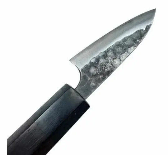 Anryu Knives Aogami Super Stainless Clad 75mm Petty Kurouchi Tsuchime