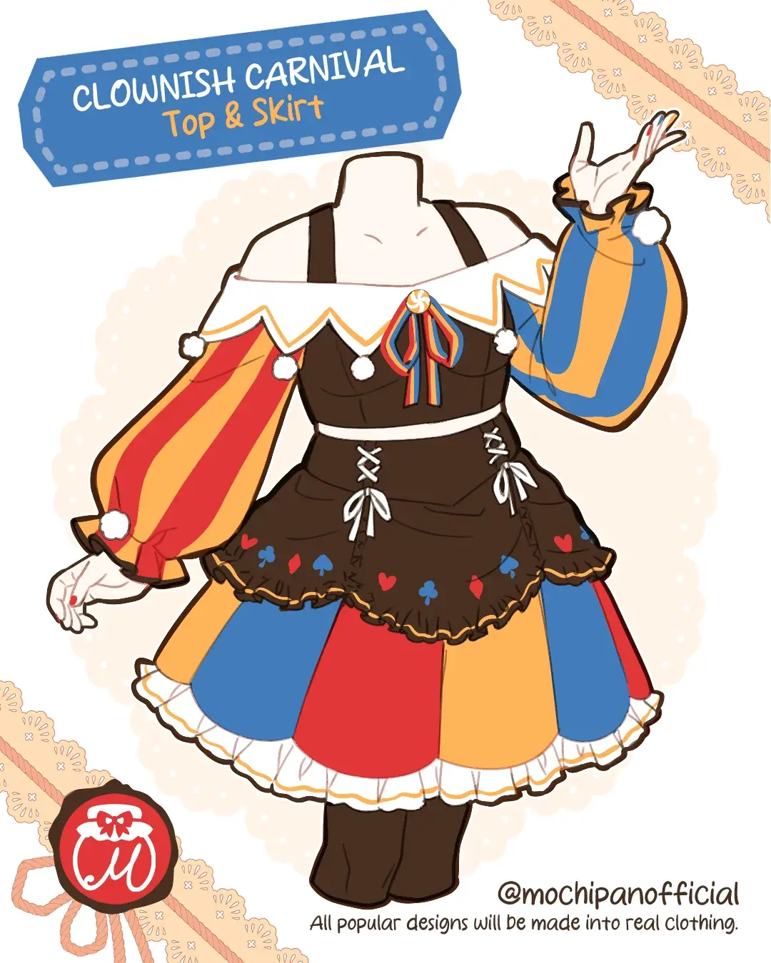 (Interest Check) Clownish Carnival Top & Skirt (In Development)