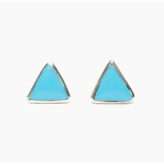 Zuni Turquoise Triangle Stud Earrings