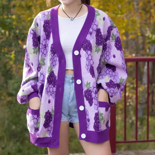 Grape Cardigan