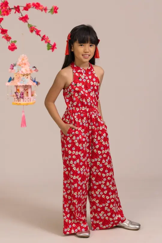 Kodi Jumpsuit - Red Fans