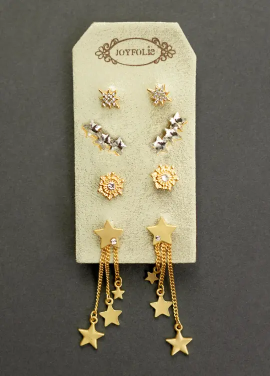 Cosmo Stud Set in Matte Gold