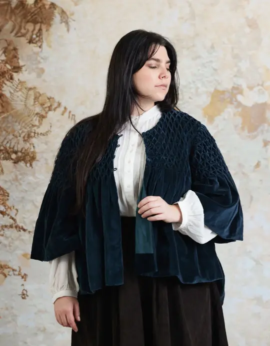 Veste 'Minna' vert forêt en velours de coton
