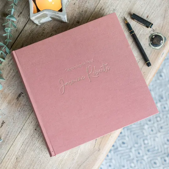 Personalised Linen Condolence Book, Ideal for a Celebration of Life or Memorial