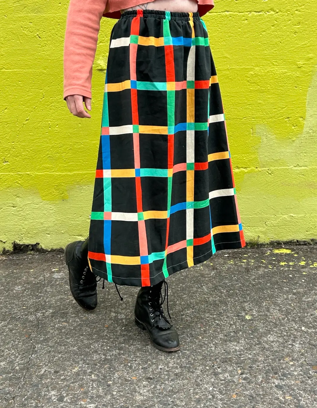 Charlie Skirt - Windowpane Black