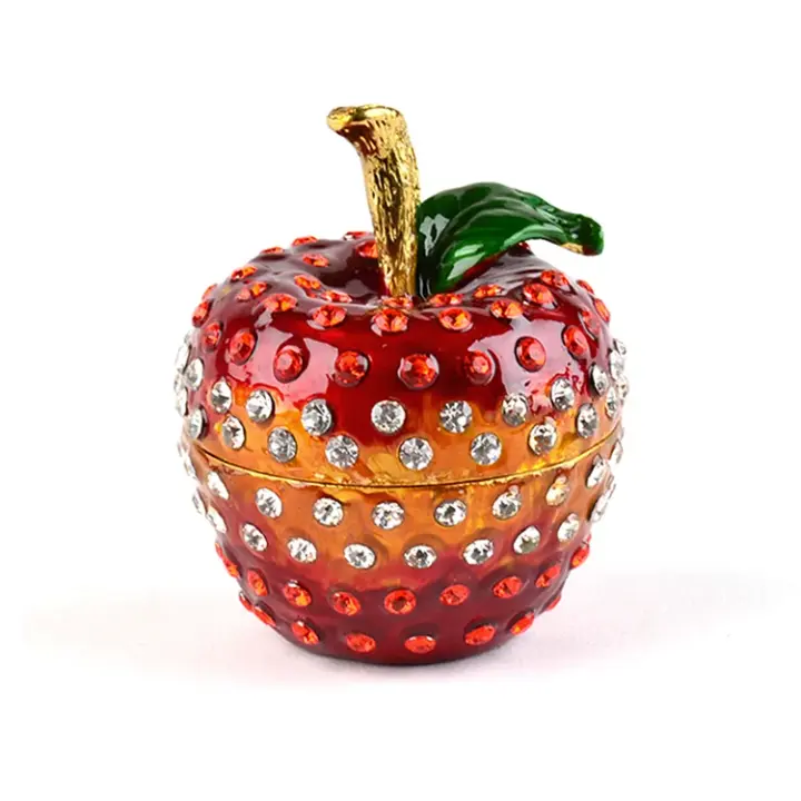 Teacher Gift Jeweled Apple Trinket Box