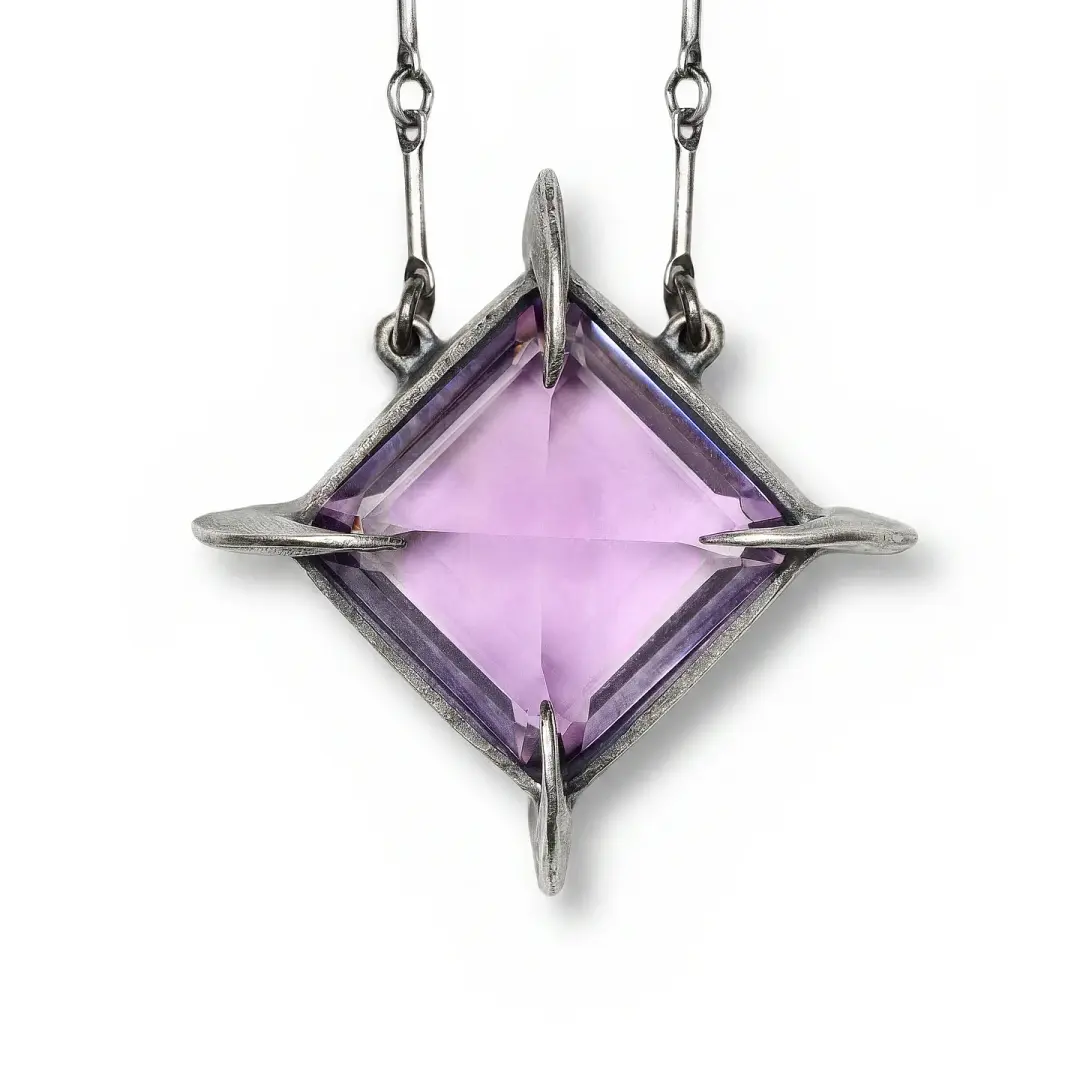* Ready to Ship * Tomb of Memory. Cat Claws. Medium. Amethyst Necklace.