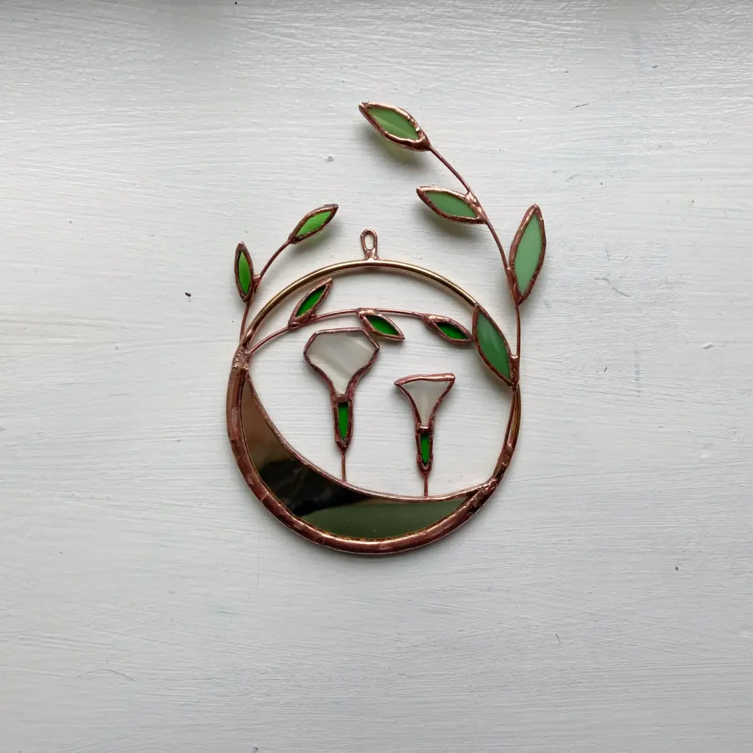 Crescent Moon with Moonflowers Wreath