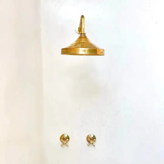 Unlacquered Brass Shower