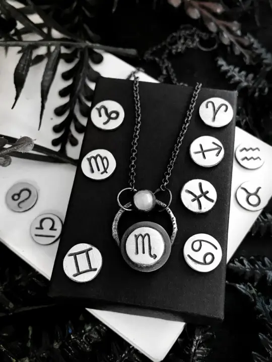 Zodiac Sign Moonstone Necklace